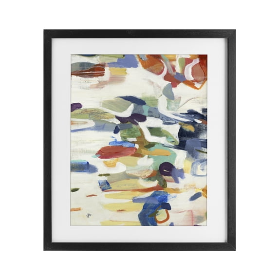 Stupell Industries Modern Primary Hued Abstraction Black Framed Print Under Glass, 13 x 16, by Lisa Ridgers