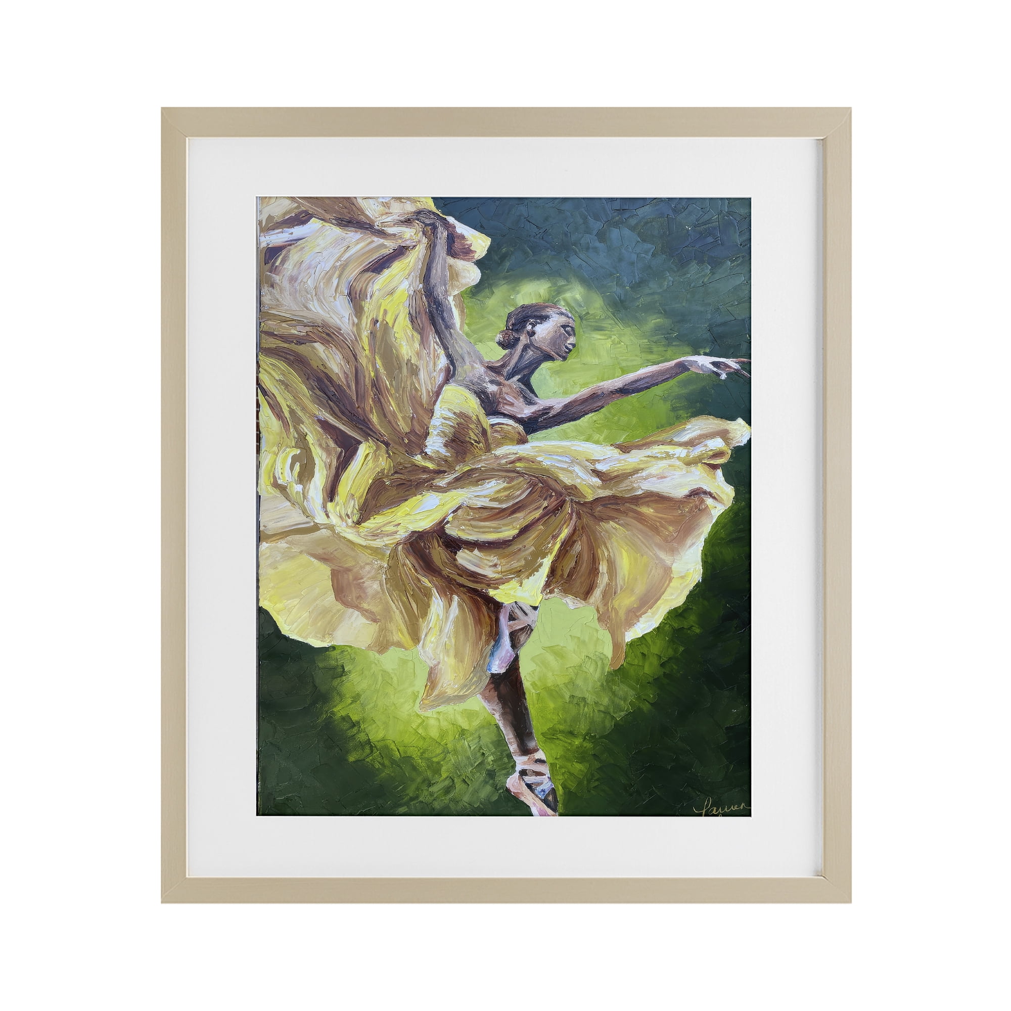 Stupell Industries Primavera Ballet Dancer Birch Framed Print Under Glass, design by Lauren Luna
