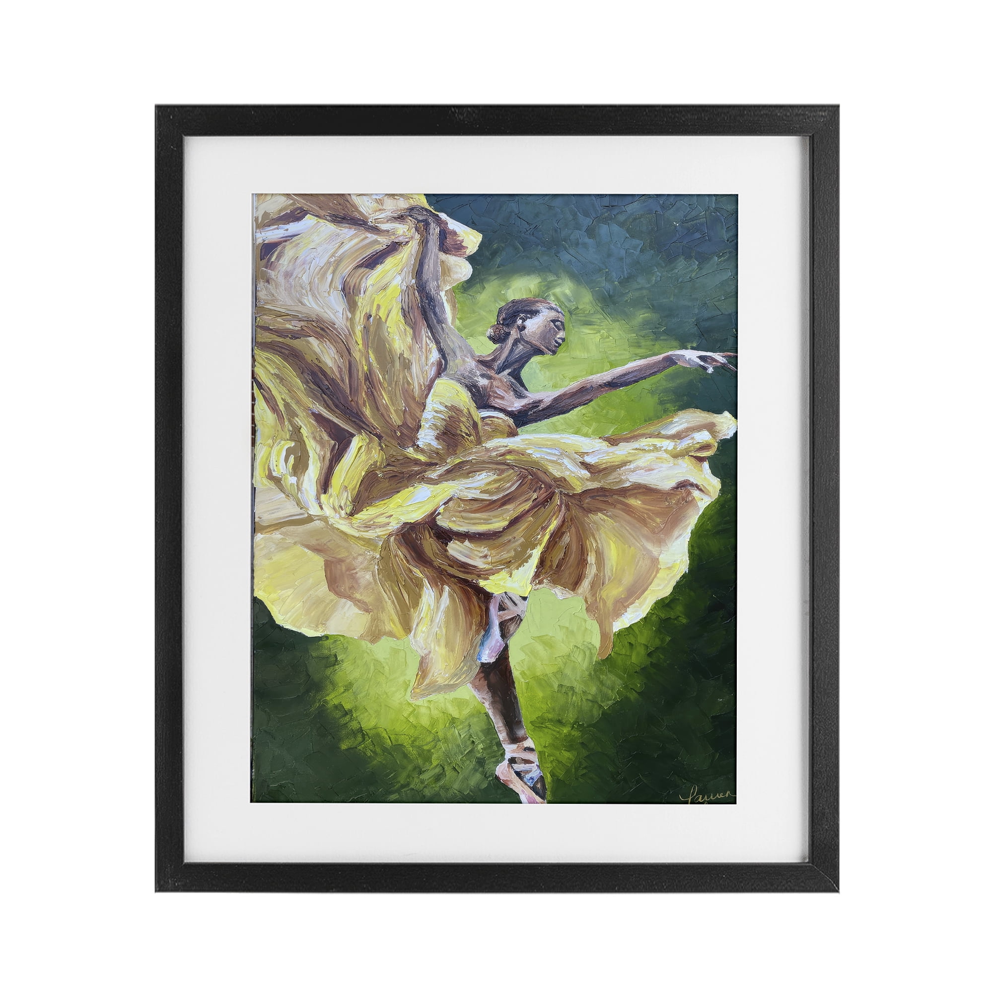 Stupell Industries Primavera Ballet Dancer Black Framed Print Under Glass, design by Lauren Luna