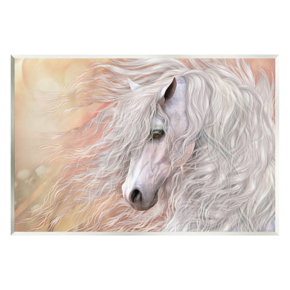 Stupell Industries Primavera White Horse Animals & Insects Painting Unframed Art Print Wall Art, 15 x 10