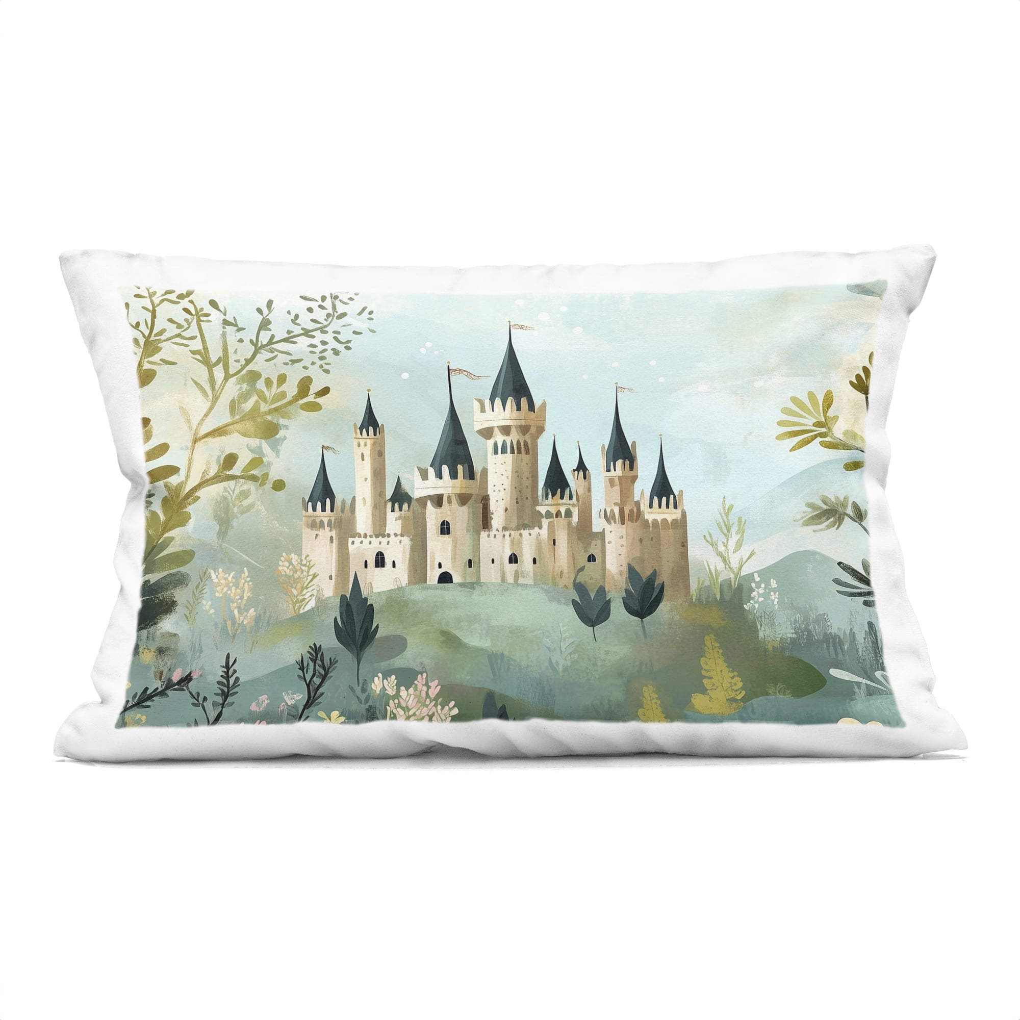 Stupell Industries Princess' Castle View Decorative Printed Throw Pillow, design by Christine Simpson Art, 14 x 7 x 20
