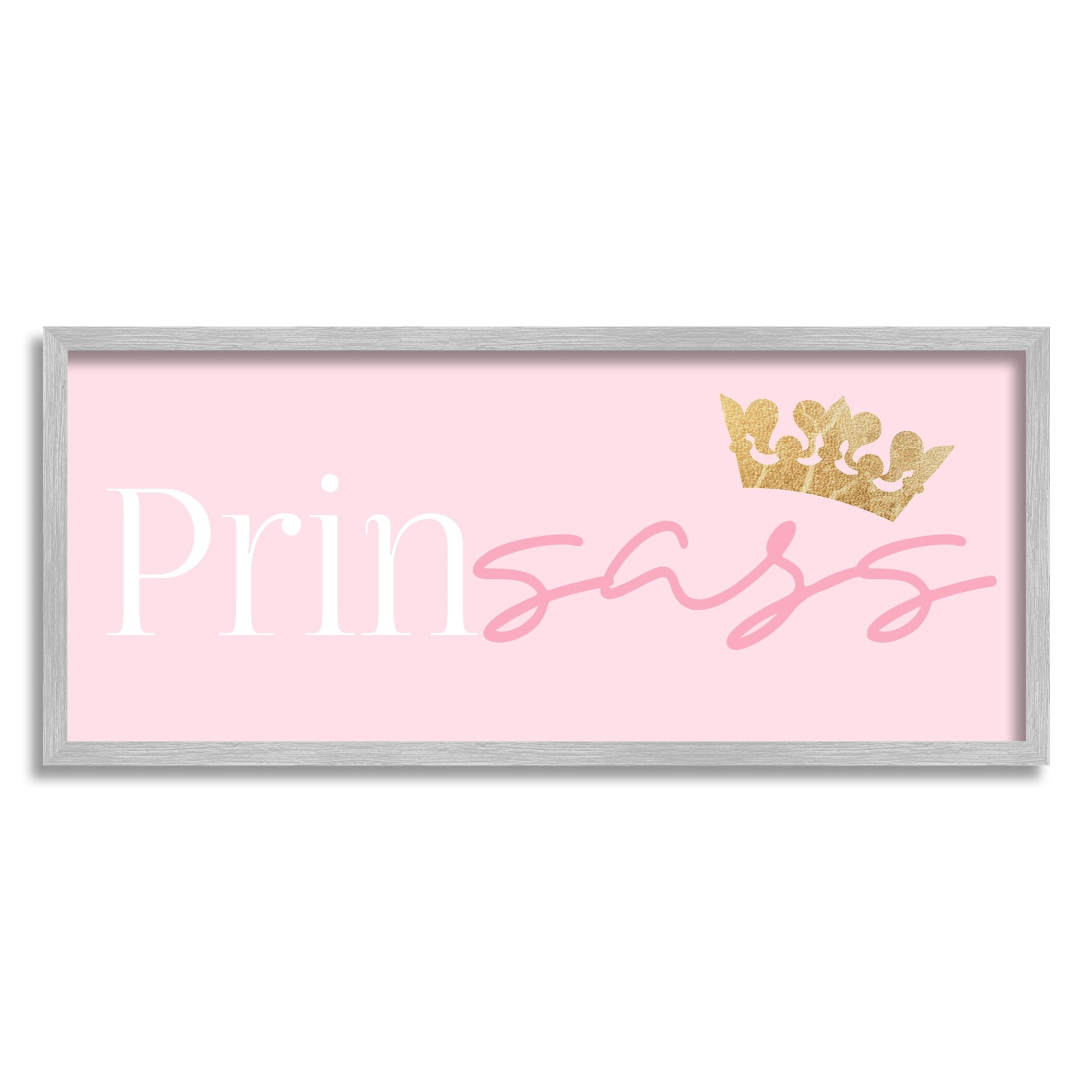 Stupell Industries Princess Sassy Girl Princess Pun Royal Crown Pink, 24 x 10, Design by Daphne Polselli