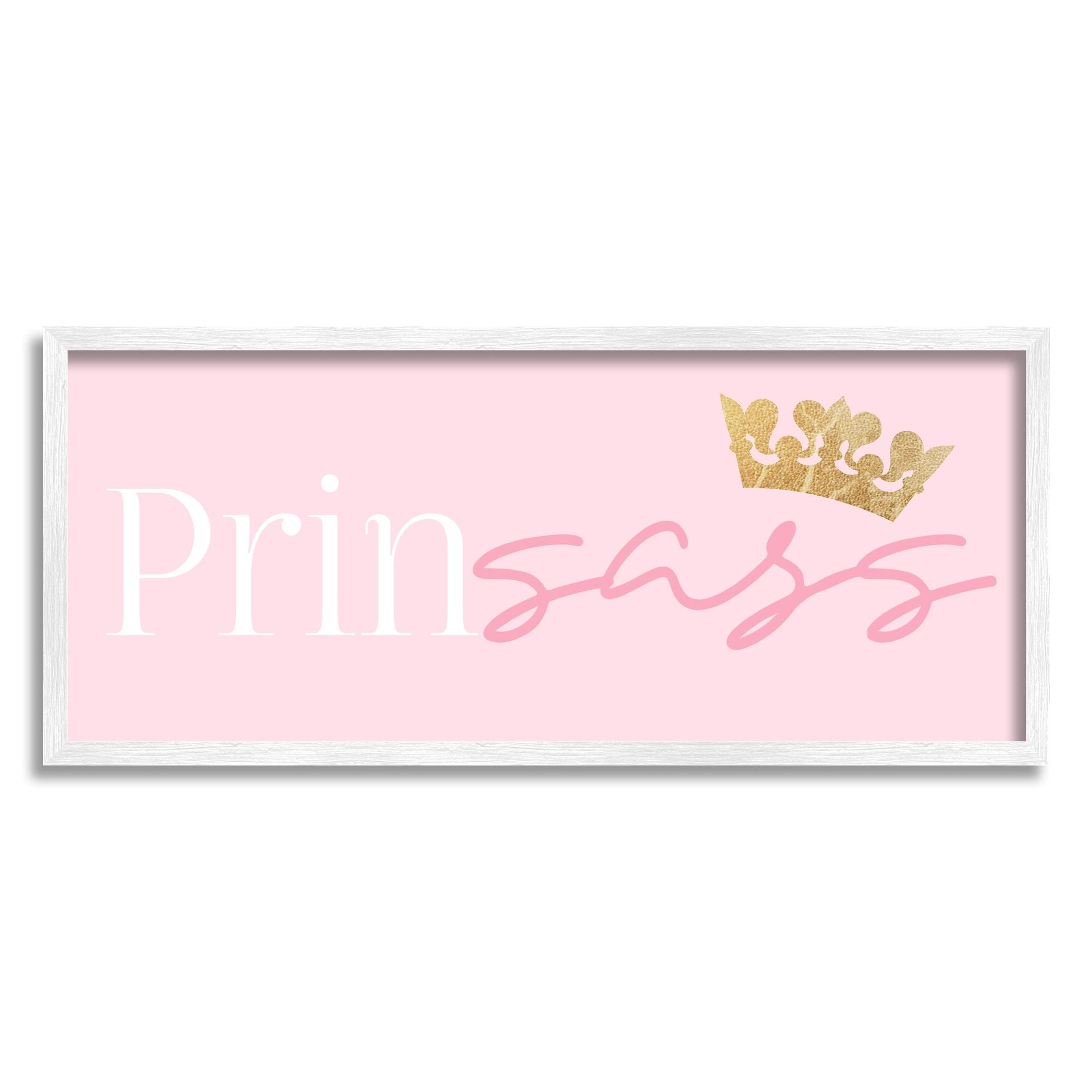 Stupell Industries Princess Sassy Girl Princess Pun Royal Crown Pink, 30 x 13, Design by Daphne Polselli