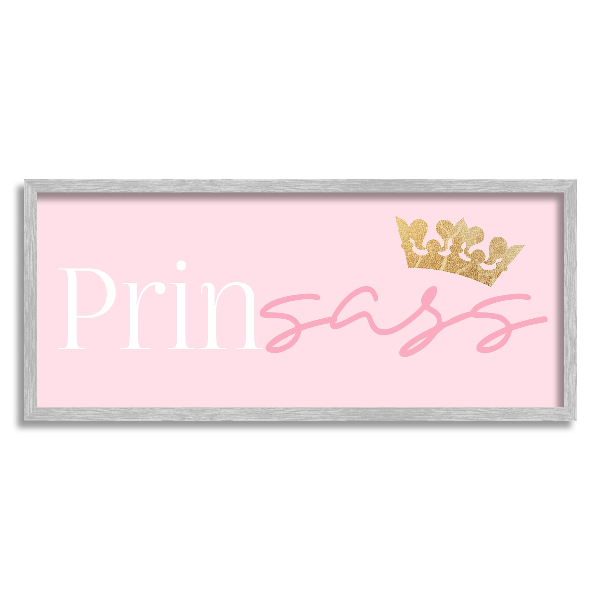 Stupell Industries Princess Sassy Girl Princess Pun Royal Crown Pink, 30 x 13, Design by Daphne Polselli