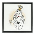 Stupell Industries Princess with Champagne Novelty Painting Black
