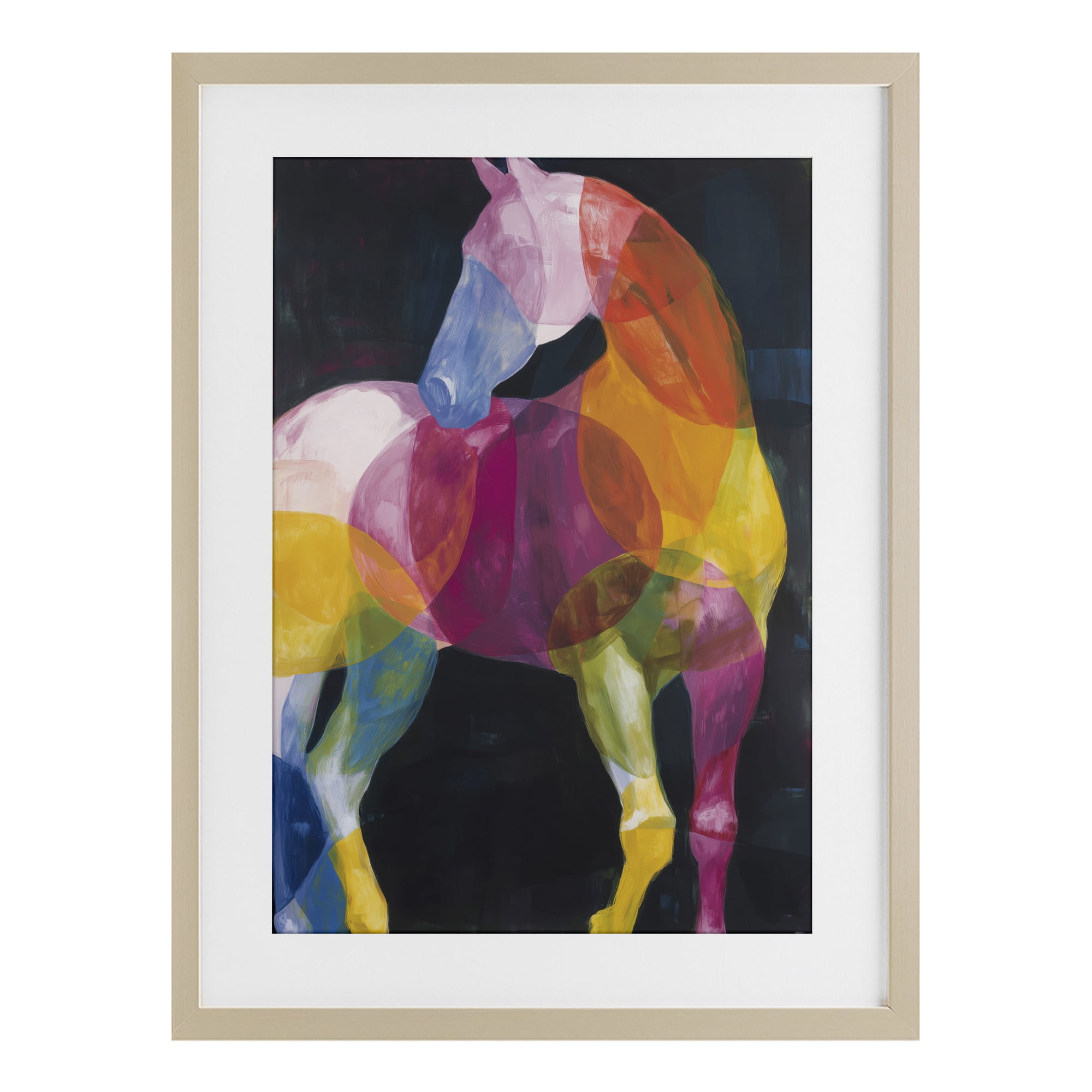 Stupell Industries Prism Horse Abstraction Birch Framed Print Under Glass, design by Chromatic Storm Studio