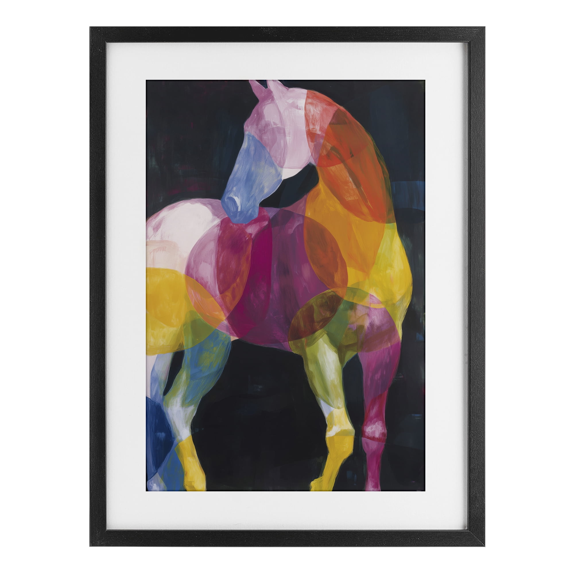 Stupell Industries Prism Horse Abstraction Black Framed Print Under Glass, design by Chromatic Storm Studio