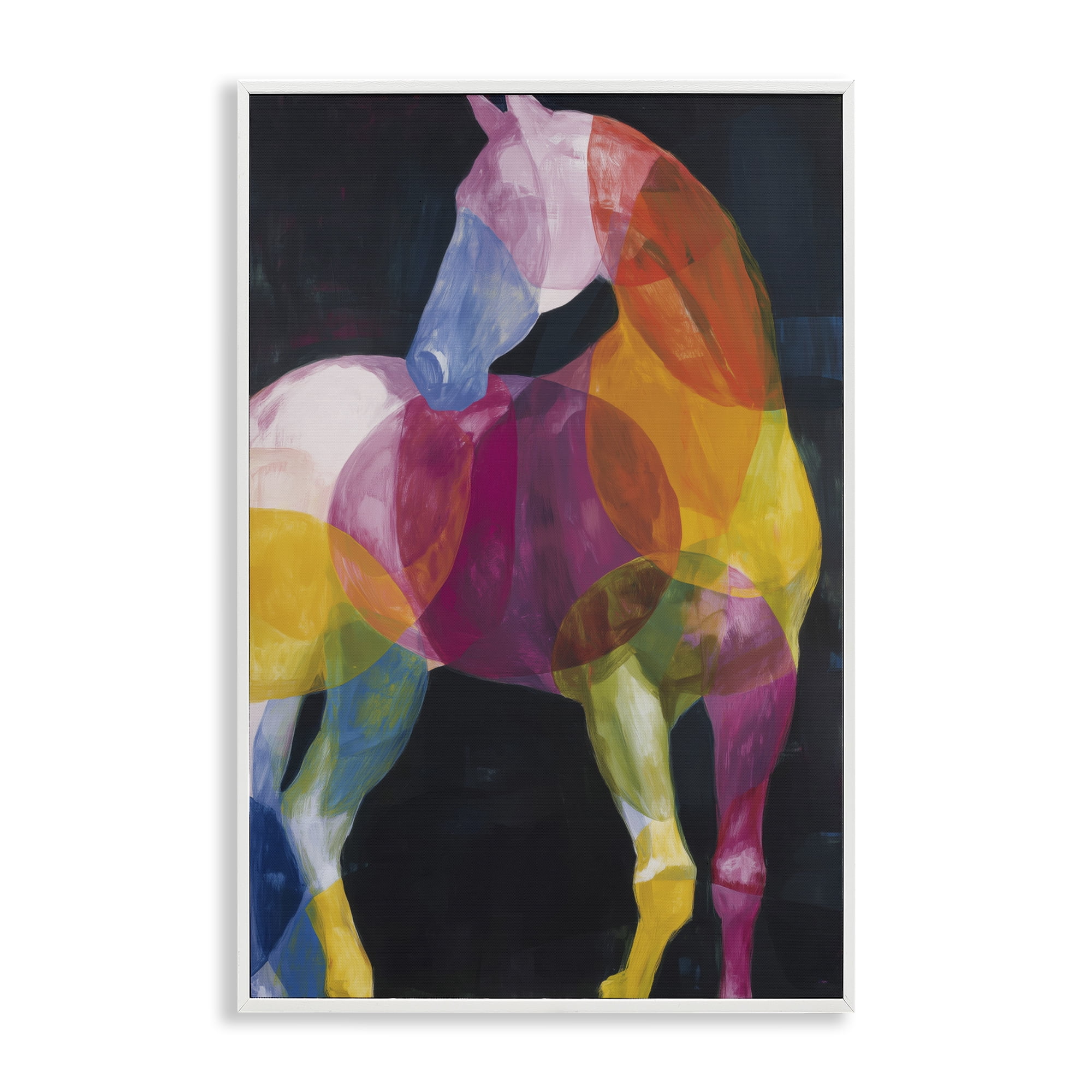 Stupell Industries Prism Horse Abstraction White Framed Giclee Art, design by Chromatic Storm Studio