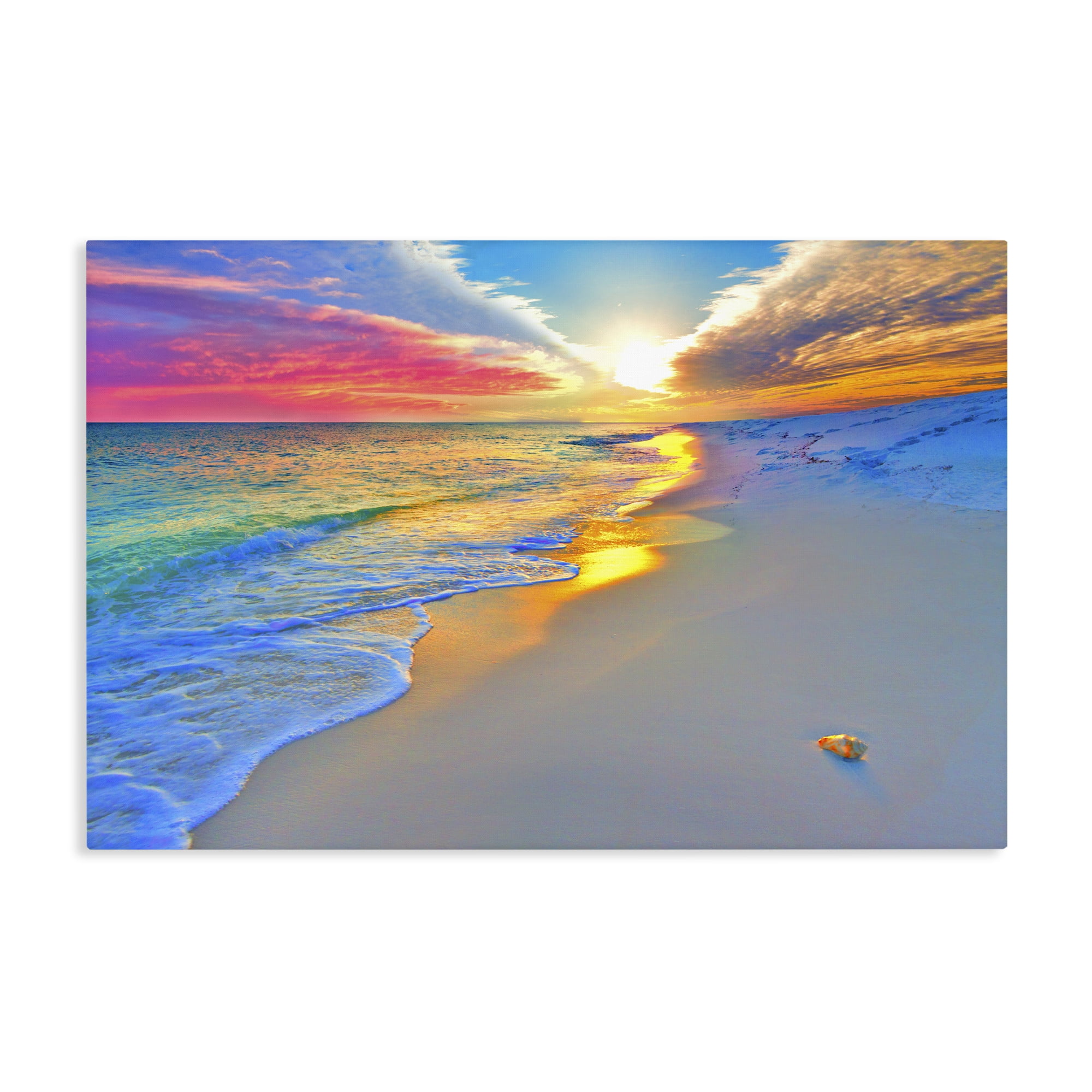 Stupell Industries Prismatic Rainbow Sunset Beach Canvas Wall Art, design by Eszra Tanner