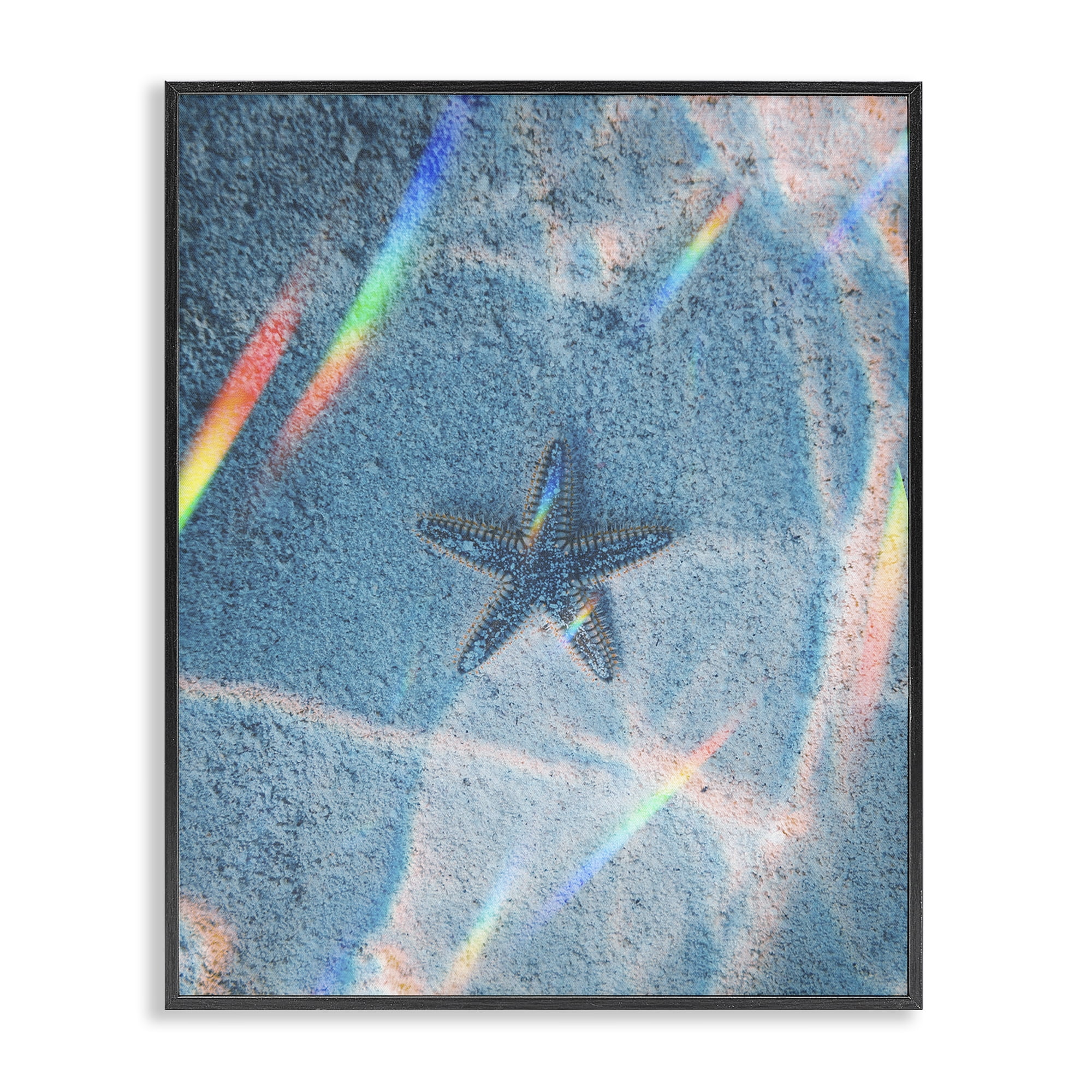 Stupell Industries Prismatic Starfish on Sea Floor Animals Photography Black Framed Art Print Wall Art, 11 x 14