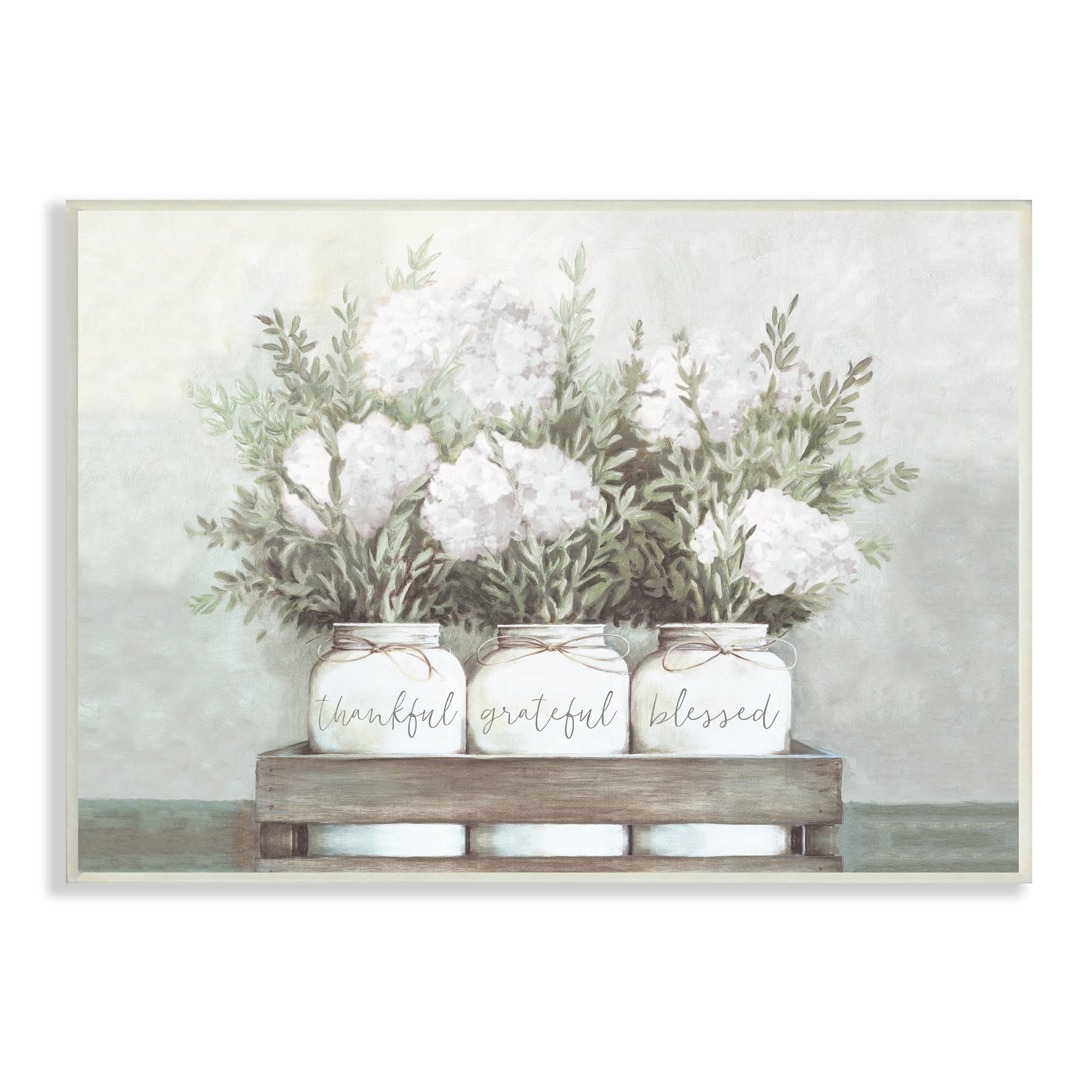 Thankful Grateful Blessed Rustic Wood Wall Art Plaque, 13 x 19
