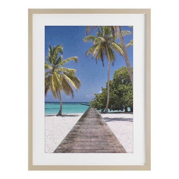 Stupell Industries Pristine Morning Tropical Coast Birch Framed Print Under Glass design by Marcus Prime, 20 x 14