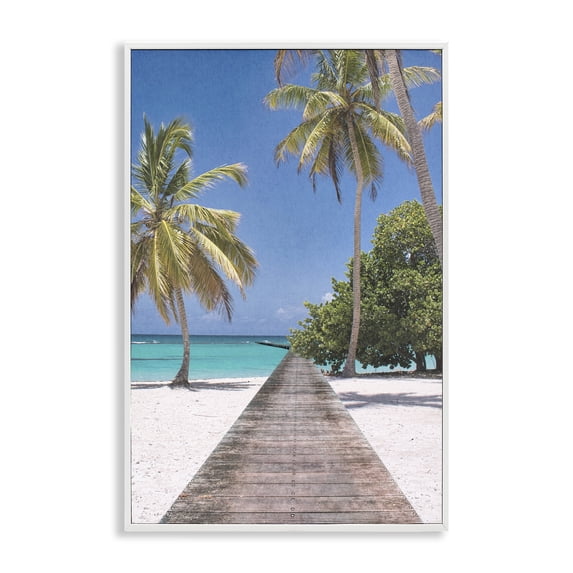 Stupell Industries Pristine Morning Tropical Coast White Framed Giclee Art design by Marcus Prime, 30 x 20