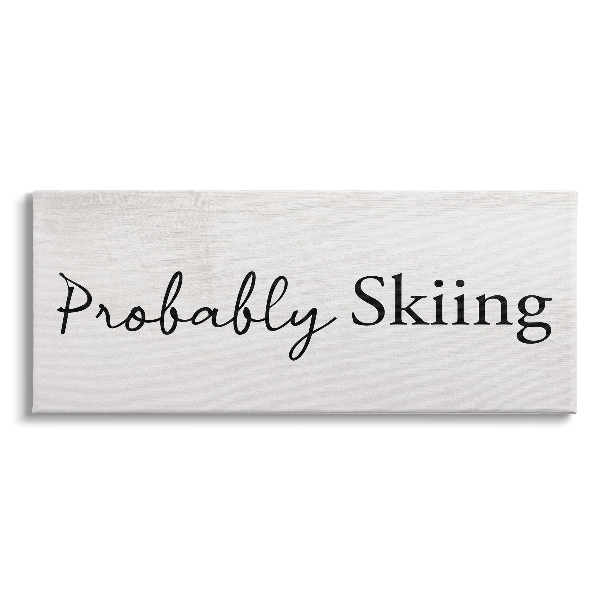 Stupell Industries Probably Skiing Phrase Rustic Winter Sports Sign, 24 x 10, Design by Daphne Polselli