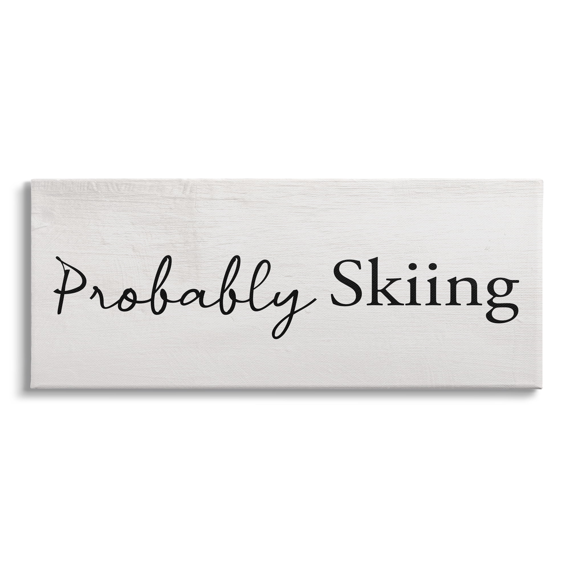 Stupell Industries Probably Skiing Phrase Rustic Winter Sports Sign, 48 x 20, Design by Daphne Polselli