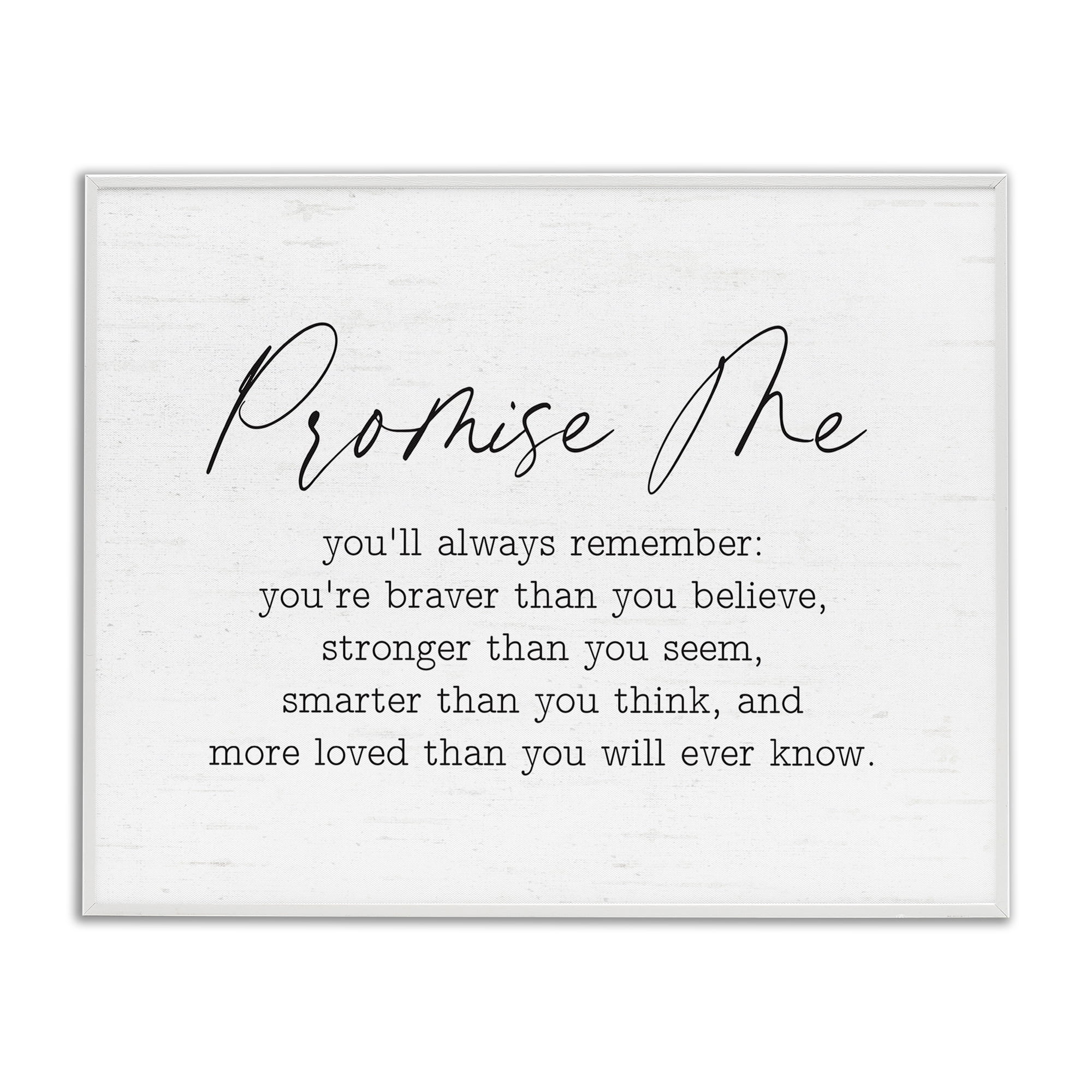 Stupell Industries Promise Me Sentiment Text & Numbers Painting White Framed Art Print Wall Art, 14 x 11