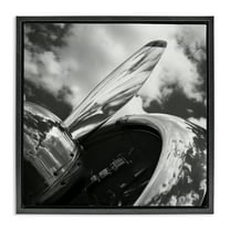 Stupell Industries Propeller with Cloud Reflection Transportation Photography Black Floater Framed Canvas Art Print Wall Art, 18 x 18