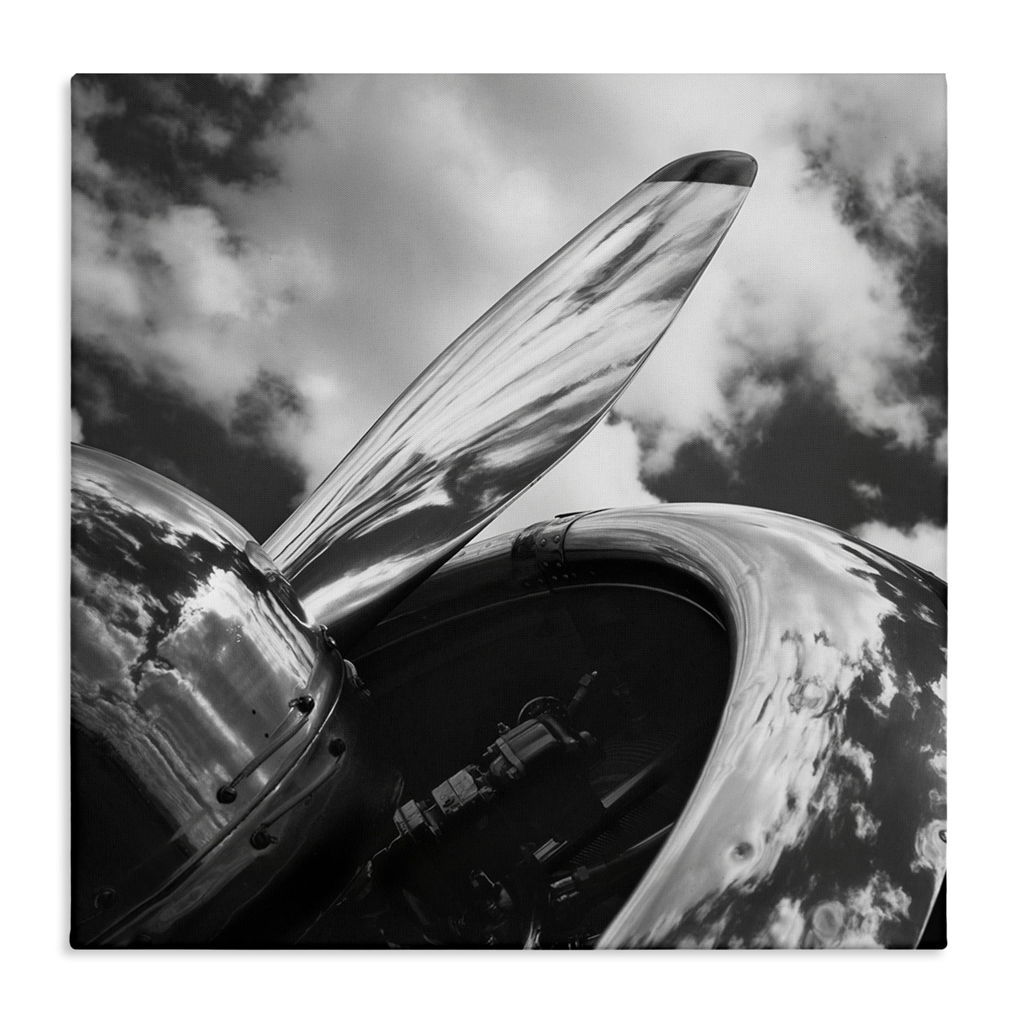 Stupell Industries Propeller with Cloud Reflection Transportation Photography Wrapped Canvas Art Print Wall Art, 30 x 30