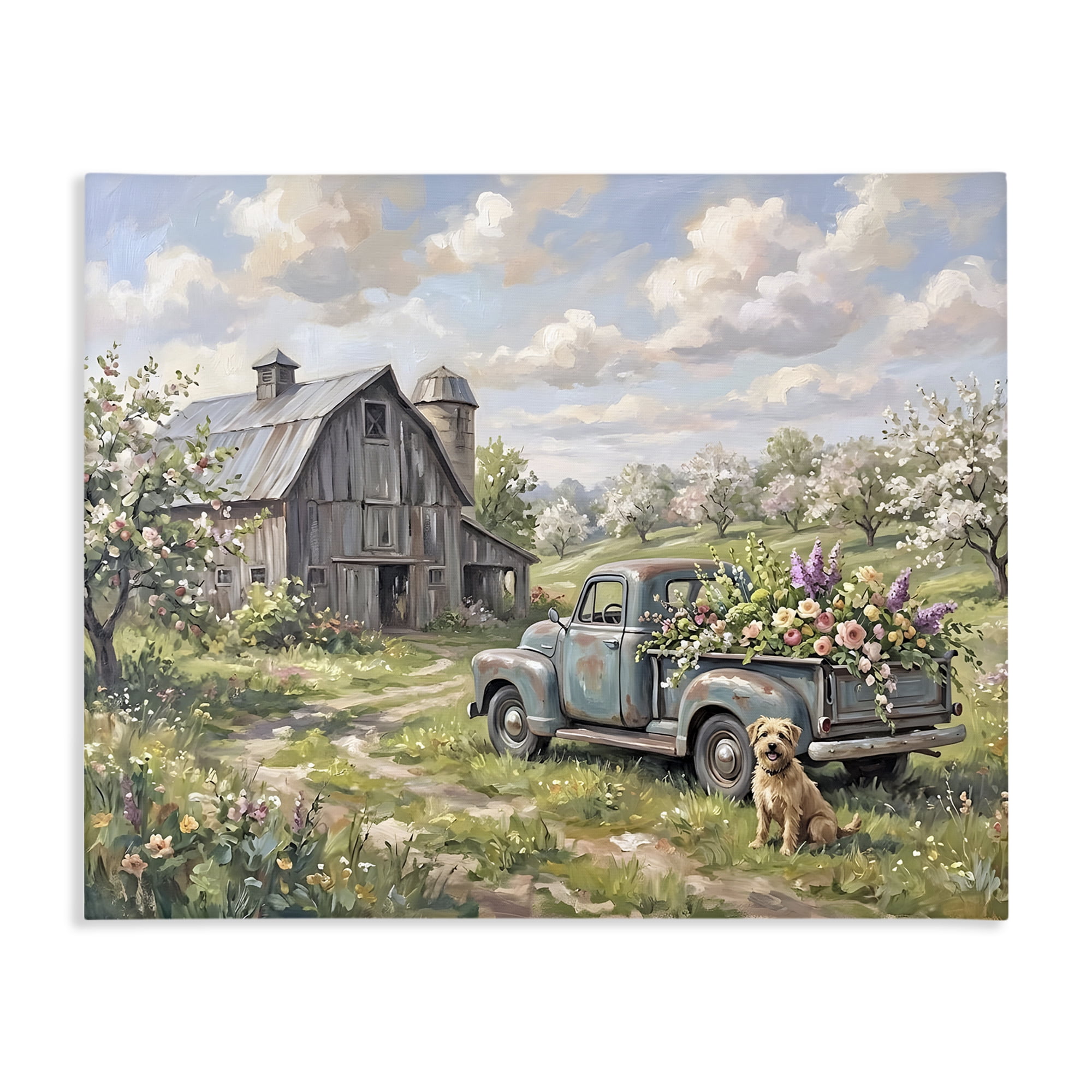 Stupell Industries Proud Dog by Truckload of Flowers Canvas Wall Art, design by Tabz Jones