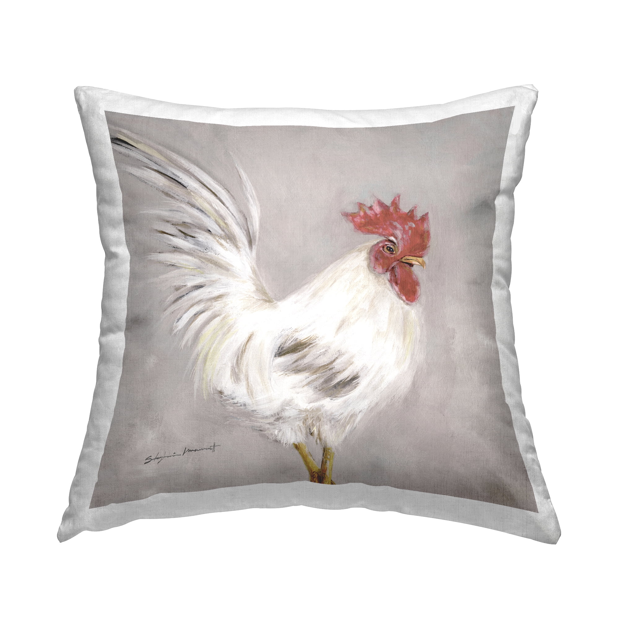Stupell Industries Proud Rooster Farm Animal Printed Throw Pillow Design by Stephanie Workman Marrott