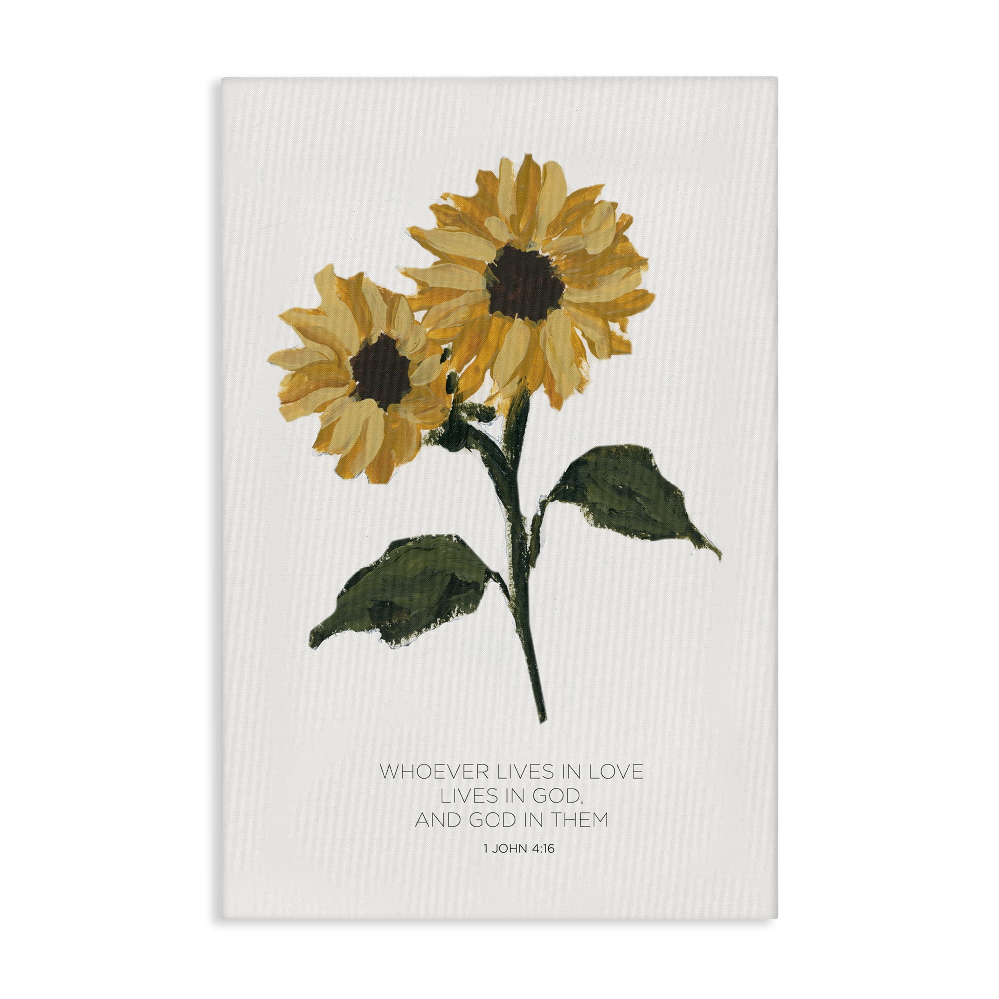 Stupell Industries Proverb with Sunflowers Religious Painting Gallery Wrapped Canvas Art Print Wall Art, 20 x 30