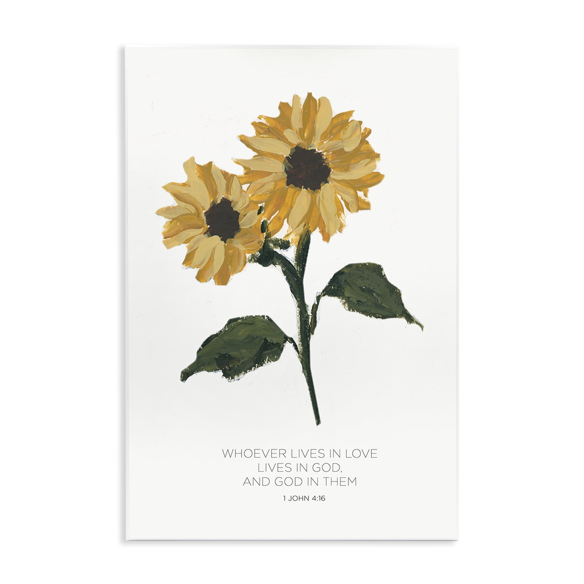 Stupell Industries Proverb with Sunflowers Religious Painting Unframed Art Print Wall Art, 13 x 19