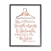 Stupell Industries Proverbs Verse Uplifting Religious Calligraphy Floral Design Graphic Art Black Framed Art Print Wall Art, Design by Imperfect Dust