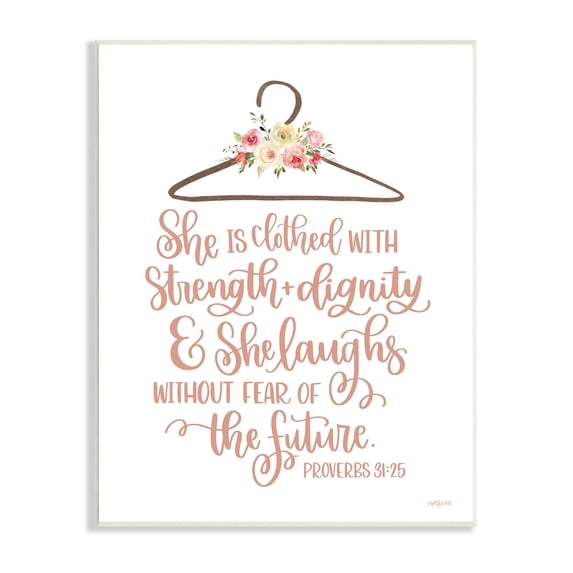 Stupell Industries Proverbs Verse Uplifting Religious Calligraphy Floral Design Graphic Art Unframed Art Print Wall Art, Design by Imperfect Dust
