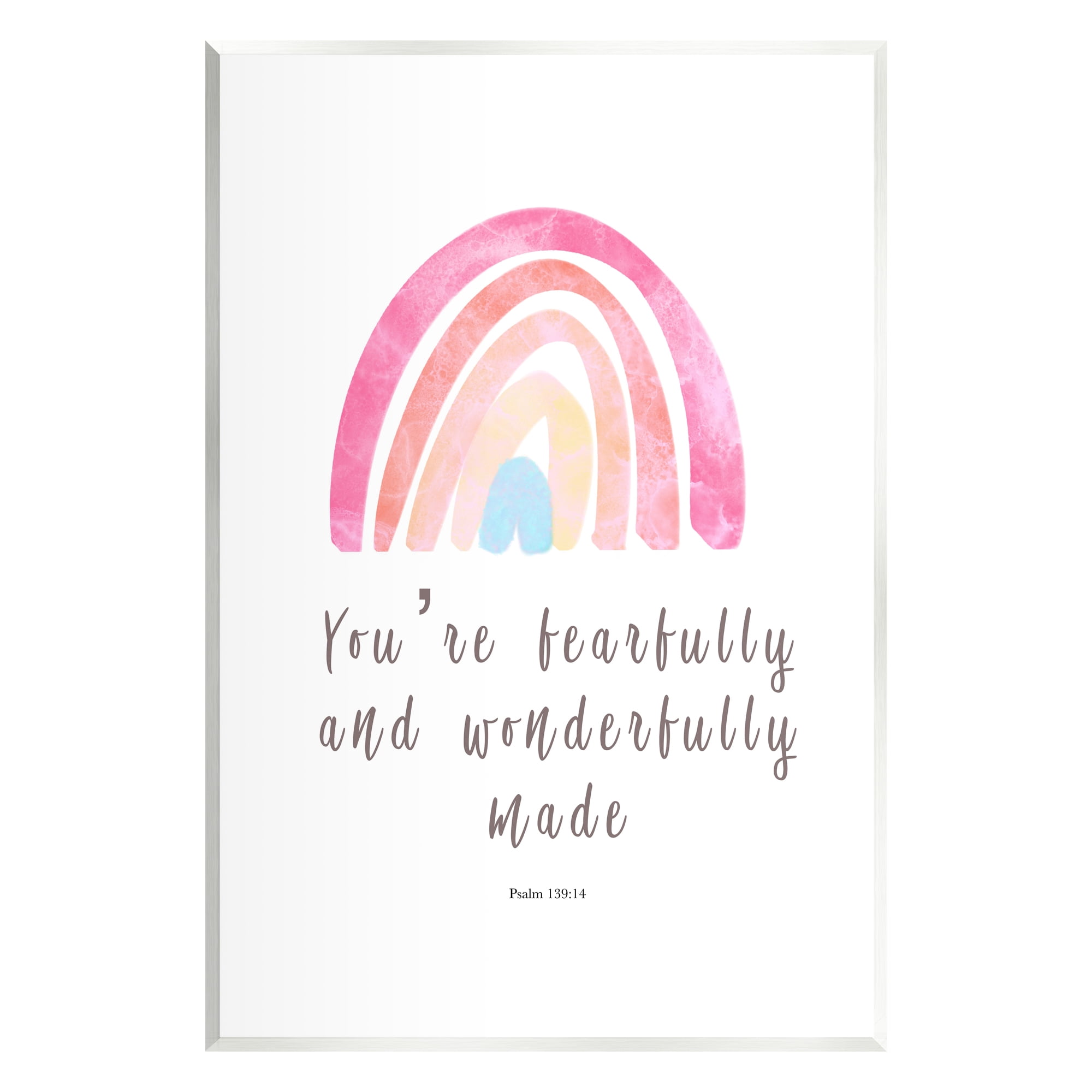 Stupell Industries Psalm 139:14 Rainbow Religious Painting Unframed Art Print Wall Art, 13 x 19