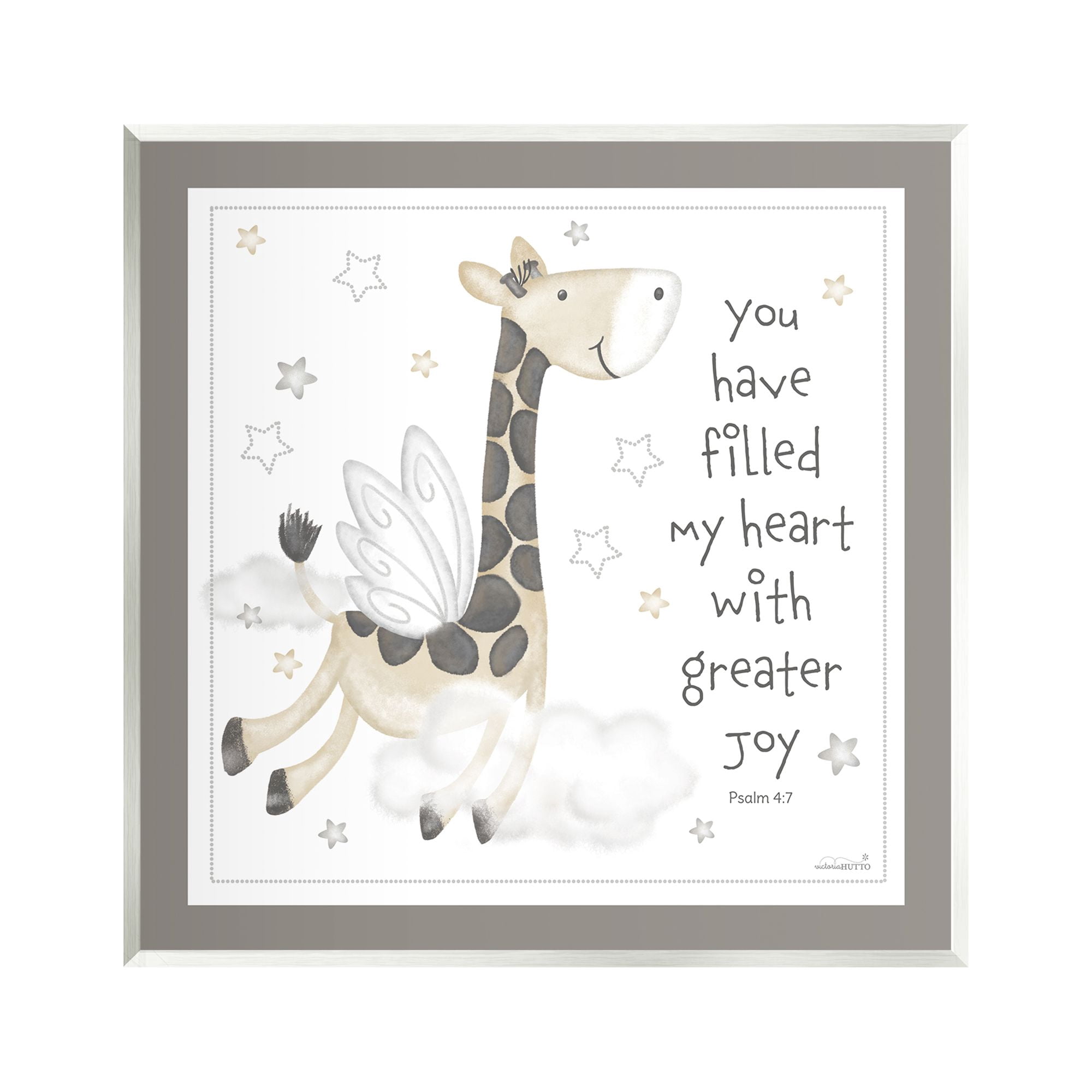 Stupell Industries Psalm Verse Giraffe Animals & Insects Painting Unframed Art Print Wall Art, 12 x 12