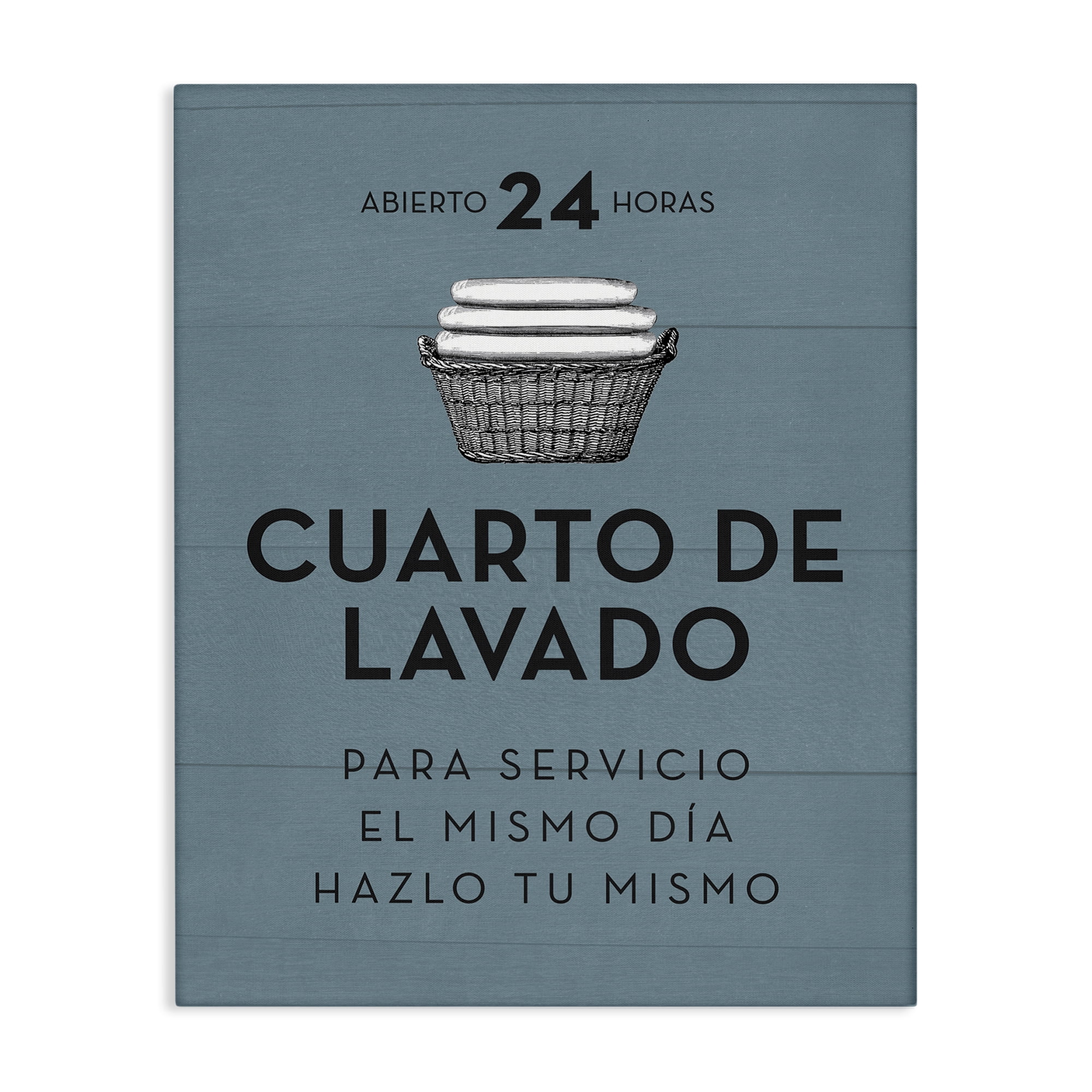 Stupell Industries Publicidad Día de Lavandería, Azul Bath & Laundry Painting Wrapped Canvas Art Print Wall Art, 30 x 40