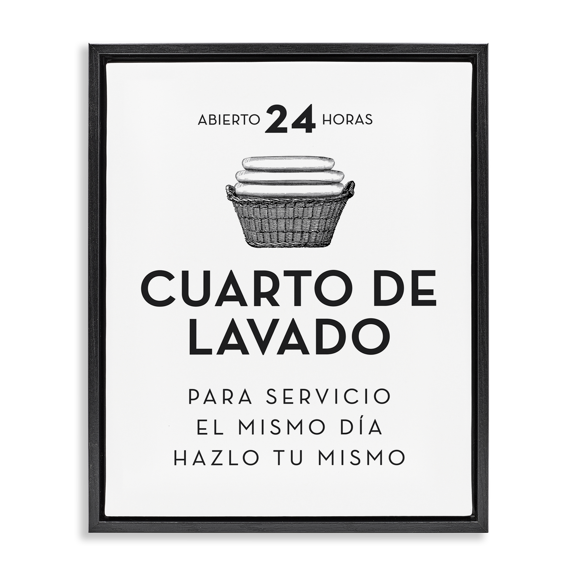 Stupell Industries Publicidad Día de Lavandería Bath & Laundry Painting Black Floater Framed Art Print Wall Art, 17 x 21