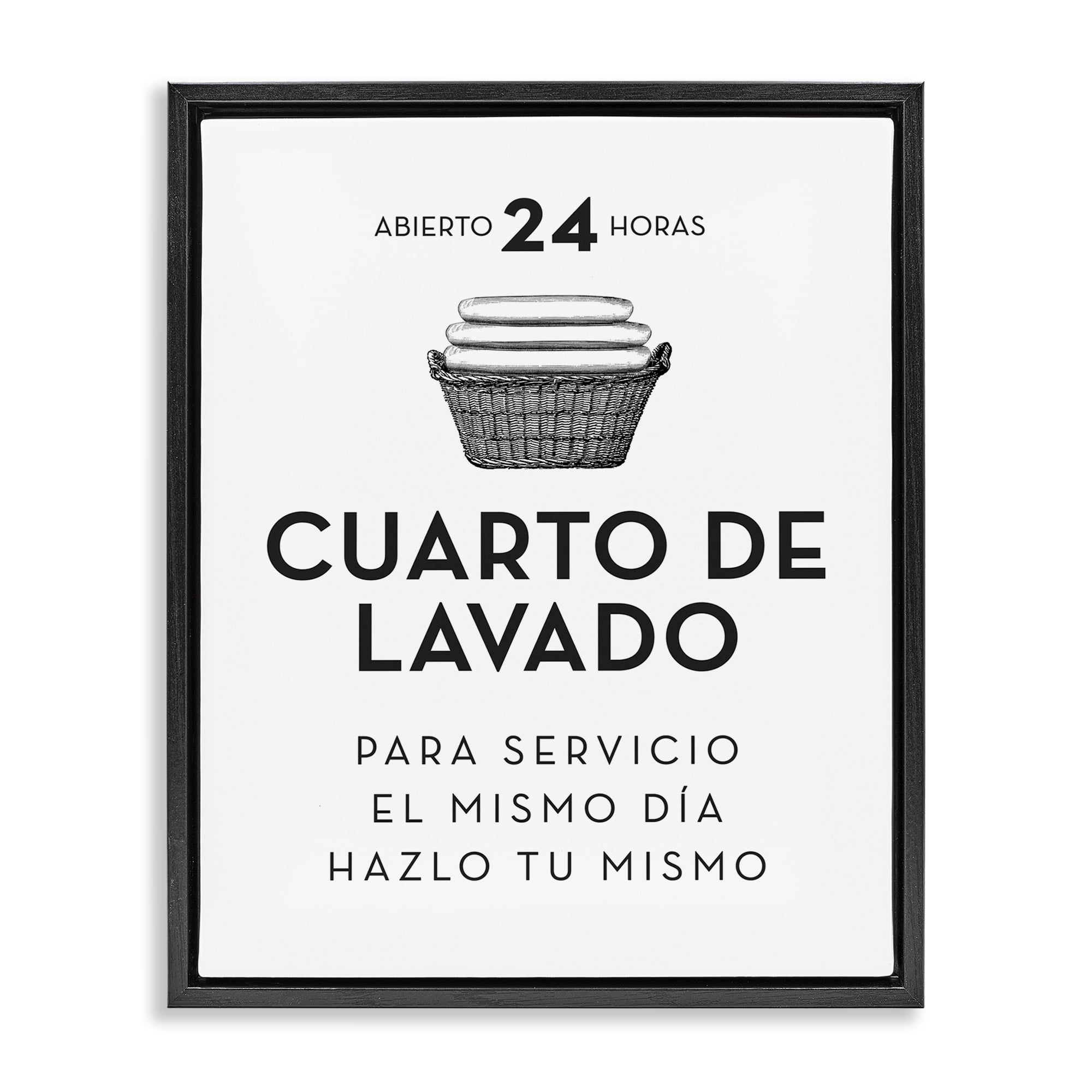 Stupell Industries Publicidad Día de Lavandería Bath & Laundry Painting Black Floater Framed Art Print Wall Art, 25 x 31