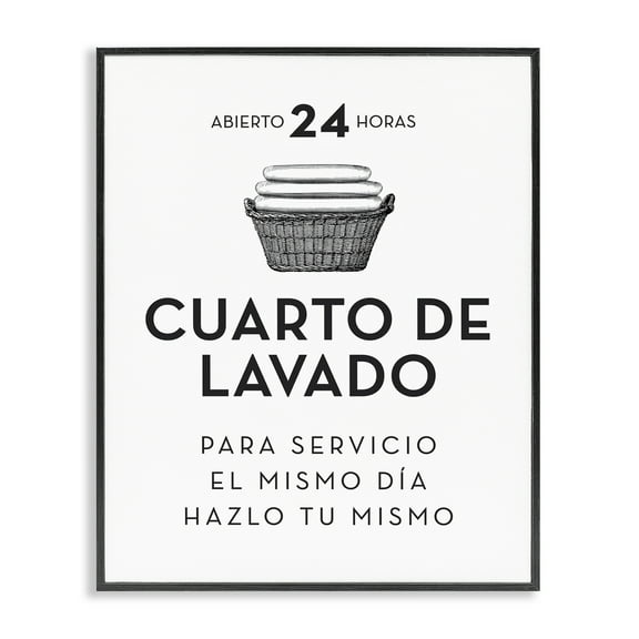 Stupell Industries Publicidad Día de Lavandería Bath & Laundry Painting Black Framed Art Print Wall Art, 11 x 14