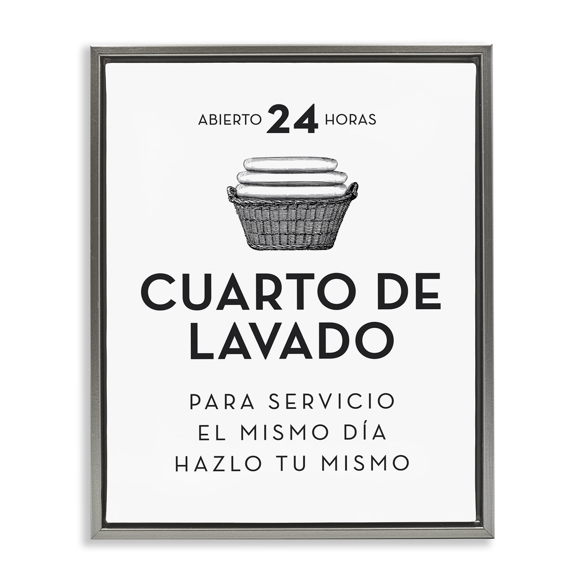 Stupell Industries Publicidad Día de Lavandería Bath & Laundry Painting Gray Floater Framed Art Print Wall Art, 25 x 31