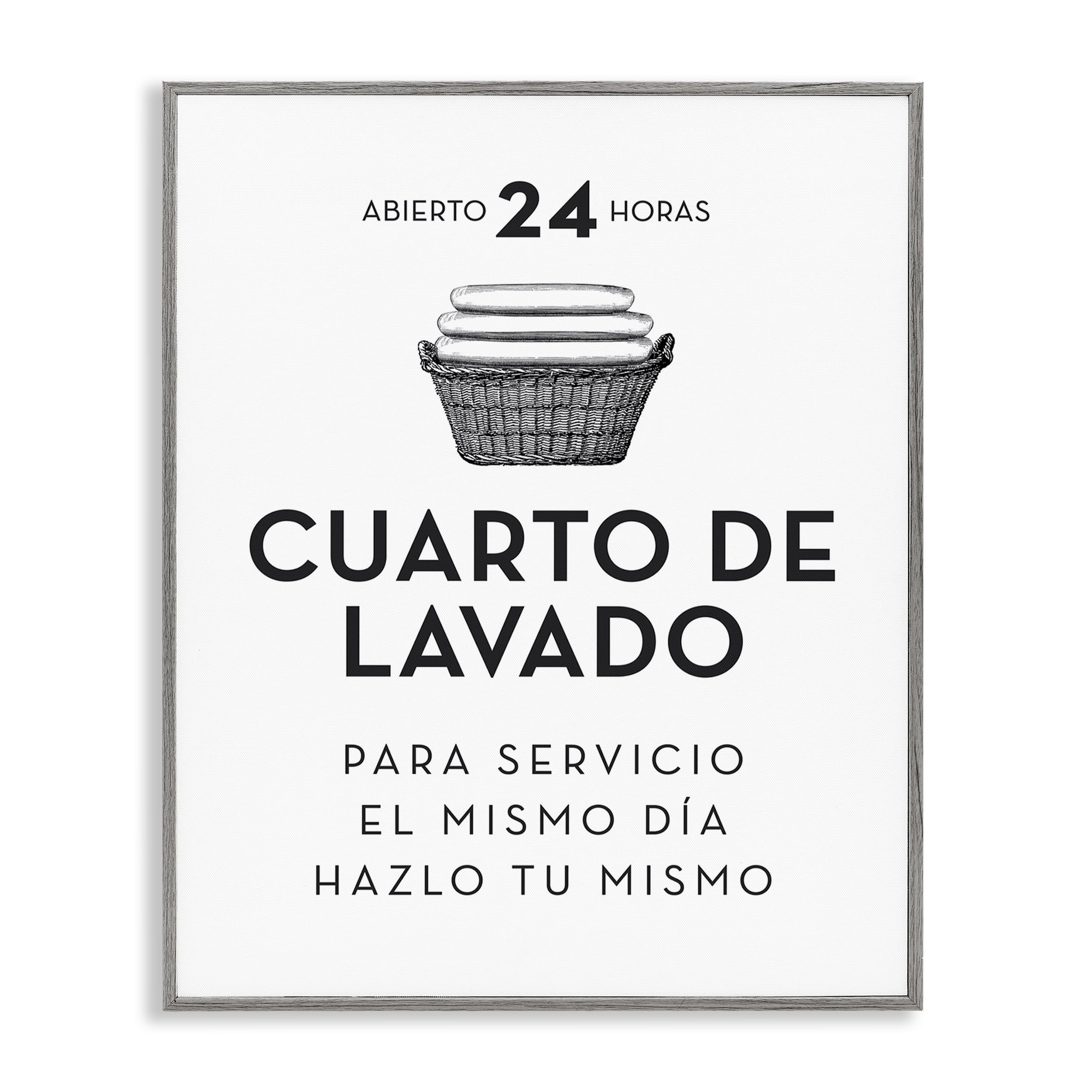 Stupell Industries Publicidad Día de Lavandería Bath & Laundry Painting Gray Framed Art Print Wall Art, 11 x 14