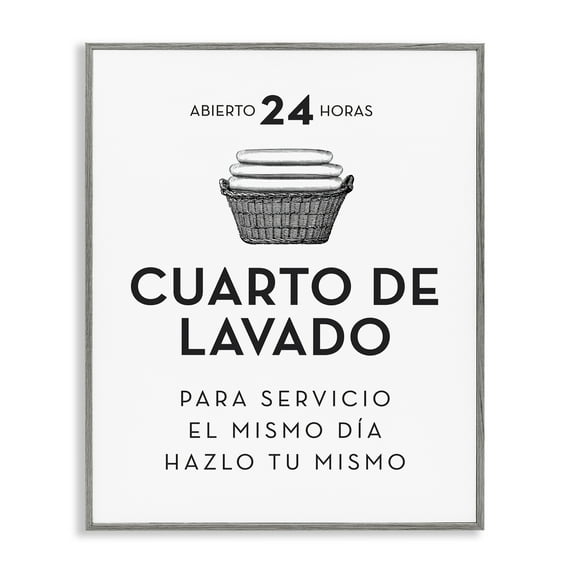 Stupell Industries Publicidad Día de Lavandería Bath & Laundry Painting Gray Framed Art Print Wall Art, 16 x 20