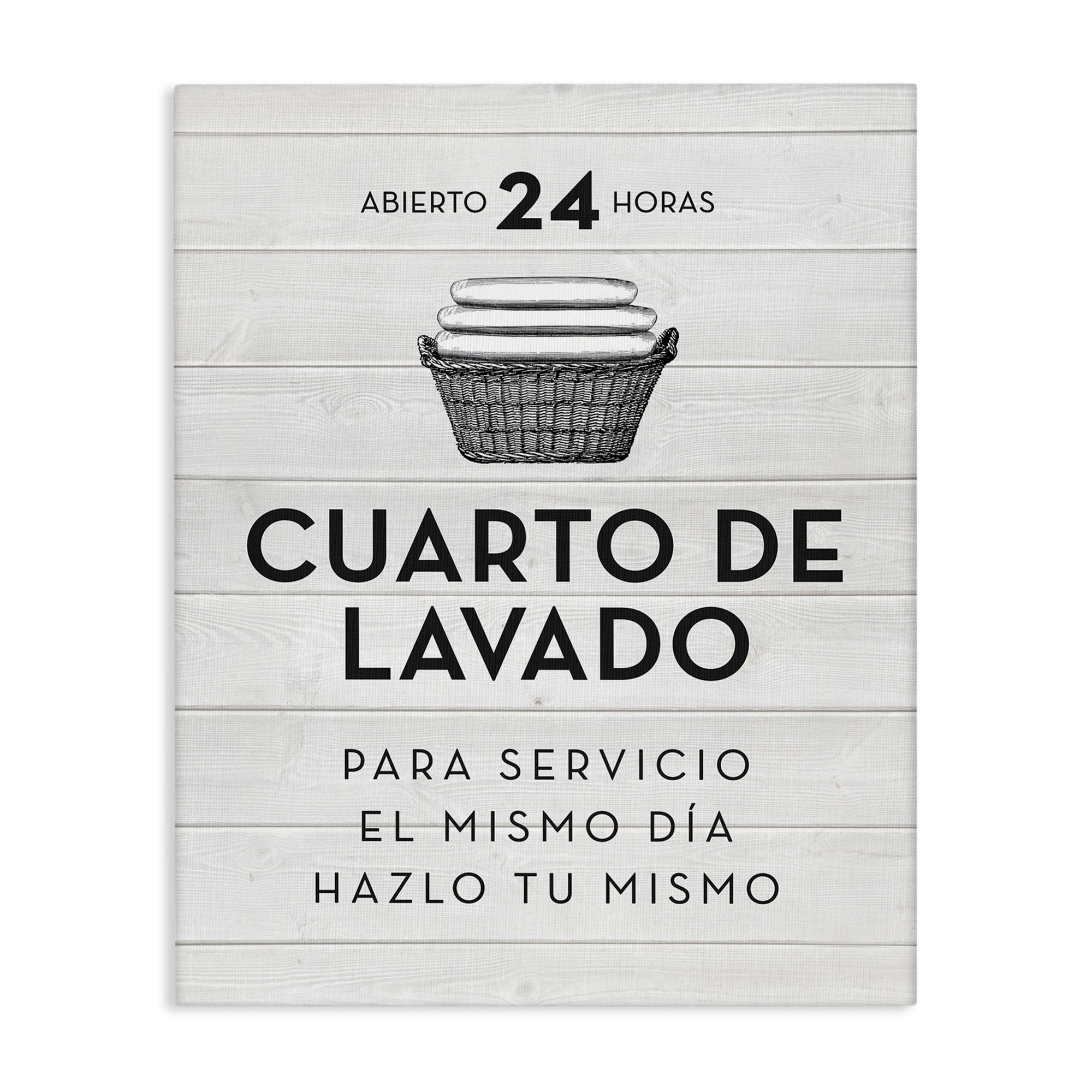 Stupell Industries Publicidad Día de Lavandería, Blanco Bath & Laundry Painting Wrapped Canvas Art Print Wall Art, 30 x 40