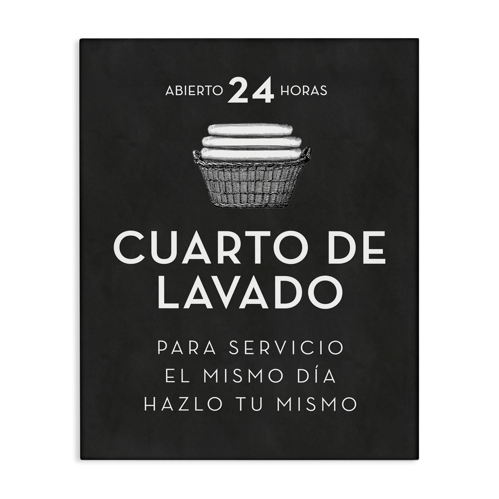 Stupell Industries Publicidad Día de Lavandería, Negro Bath & Laundry Painting Wrapped Canvas Art Print Wall Art, 24 x 30