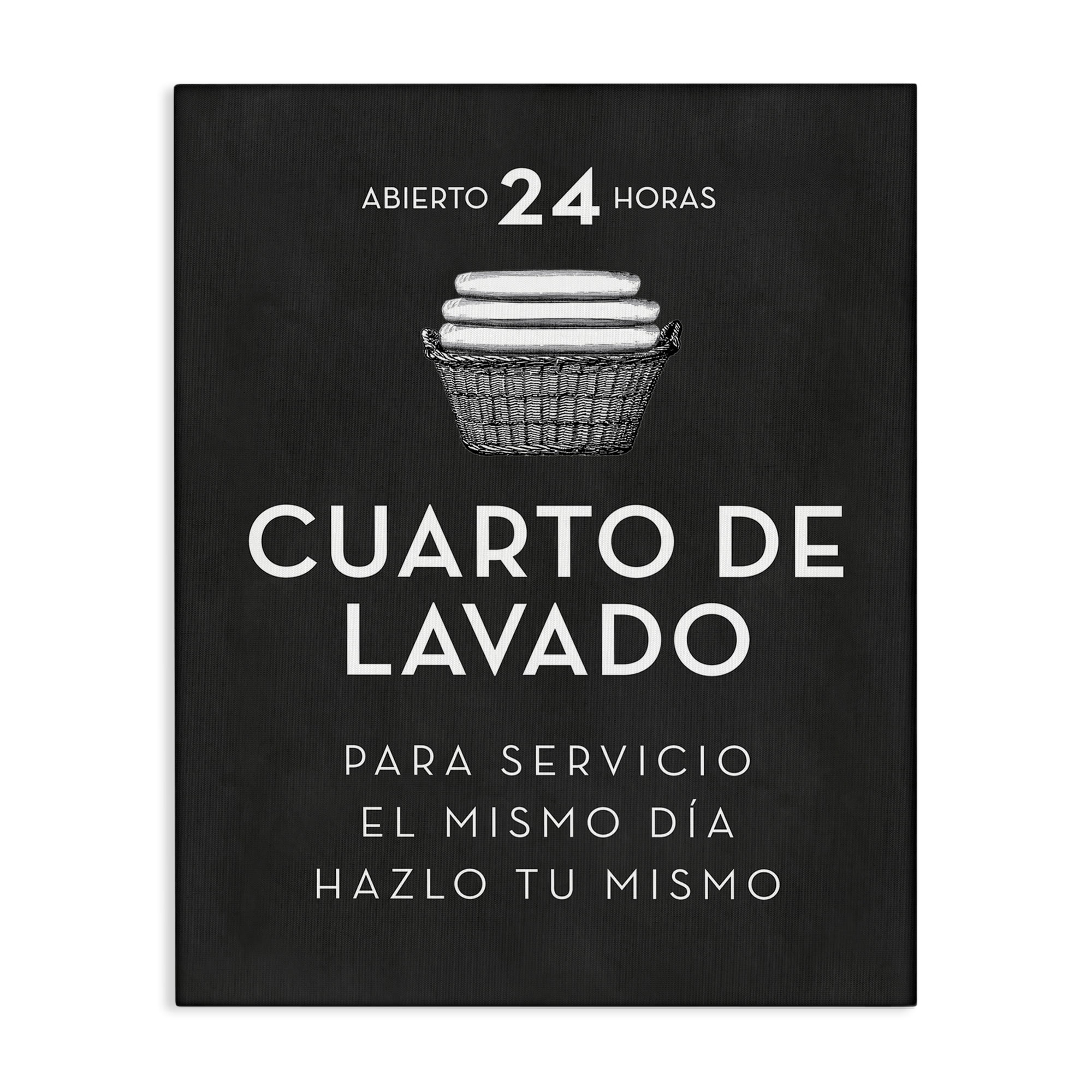 Stupell Industries Publicidad Día de Lavandería, Negro Bath & Laundry Painting Wrapped Canvas Art Print Wall Art, 36 x 48