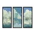 thumbnail image 1 of Stupell Industries Puffy White Clouds Clear Daytime Sky Watercolor Detail Painting Black Framed Art Print Wall Art, Set of 3, Design by Emma Caroline, 1 of 7