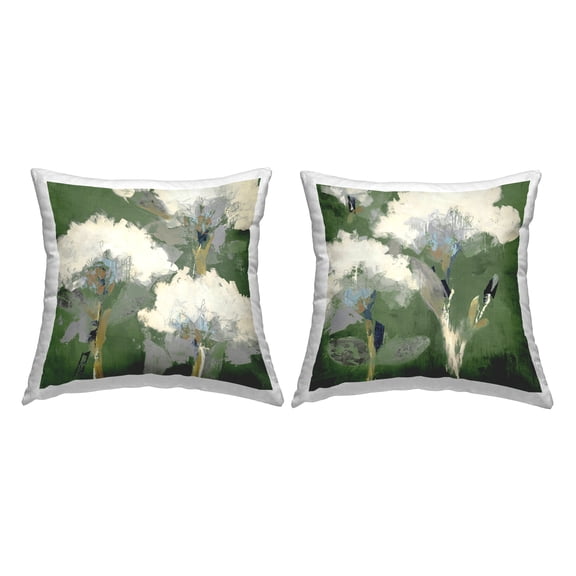 Stupell Industries Puffy White Florets Decorative Printed Throw Pillow Design by Liz Jardine.