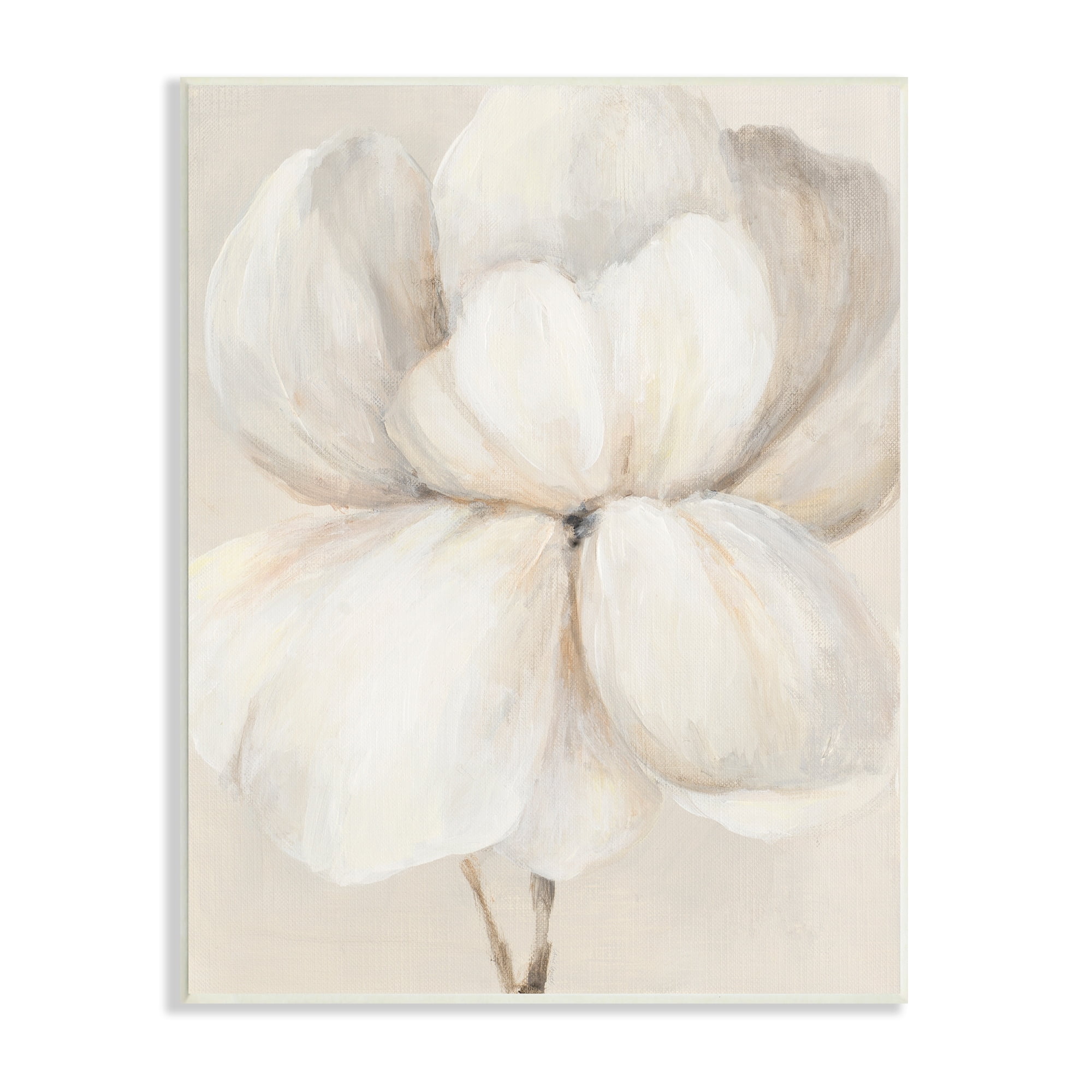 Stupell Industries Puffy White Flower Traditional Floral Petal Painting, 10 x 15,Design by Lanie Loreth