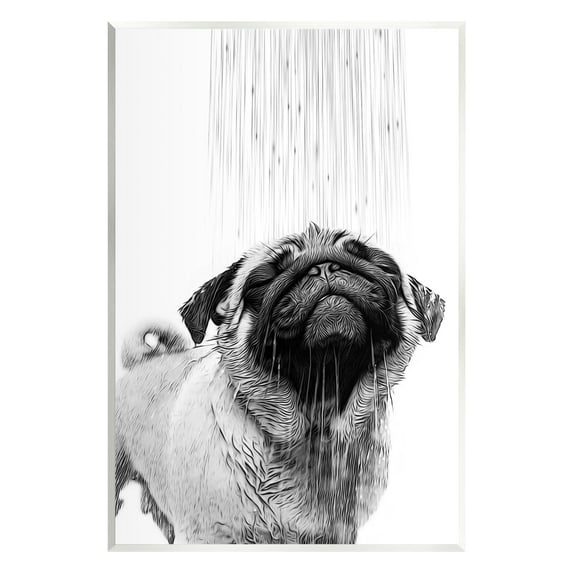 Stupell Industries Pug Bathroom Splash Animals & Insects Painting Unframed Art Print Wall Art, 10 x 15