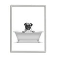 thumbnail image 1 of Stupell Industries Pug Dog In Tub Bathroom Pet Animals & Insects Painting Gray Framed Art Print Wall Art, 1 of 7