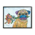 thumbnail image 1 of Stupell Industries Pug & Hedgehog Layered Paisley Patterns Animals Collage Painting Black Framed Art Print Wall Art, Design by Lisa Morales, 1 of 8