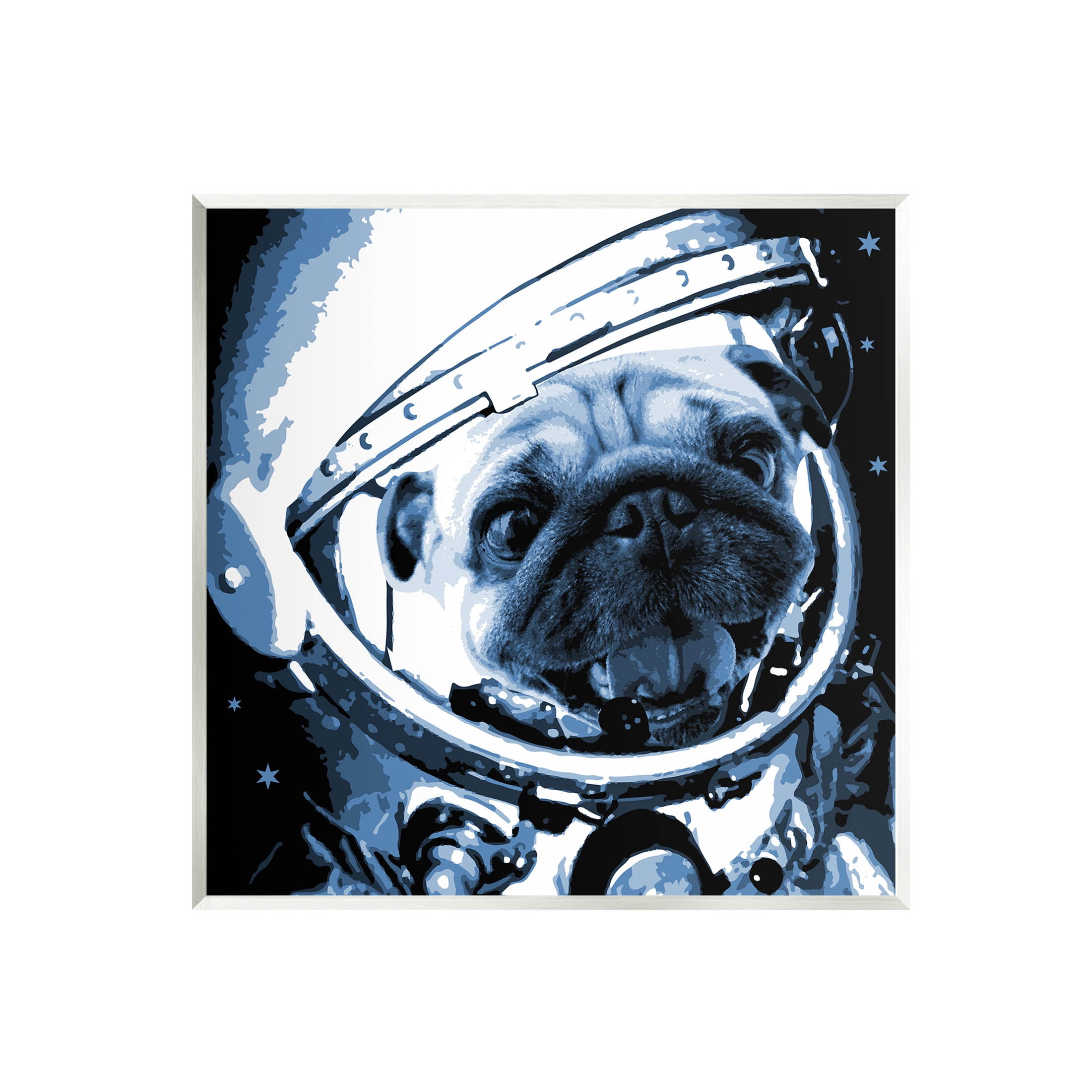 Stupell Industries Pug Space Astronaut Helmet Graphic Art Unframed Art Print Wall Art, Design by Daphne Polselli