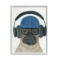 thumbnail image 1 of Stupell Industries Pug in Headphones Animals & Insects Painting White Framed Art Print Wall Art, 16 x 20, 1 of 9