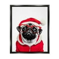 thumbnail image 1 of Stupell Industries Pug in Santa Hat Holiday Painting Black Floater Framed Canvas Art Print Wall Art, 25 x 31, 1 of 10