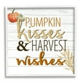 thumbnail image 1 of Stupell Industries Pumpkin Kisses Harvest Wishes Autumn Sentiment Plank Pattern, 12 x 12, Designed by Kim Allen, 1 of 7